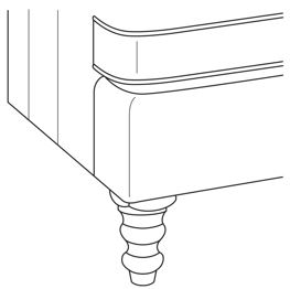 Maple or Oak Classic Turned Leg